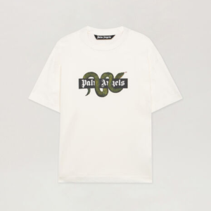Palm Angels Brand Snake White T-Shirt