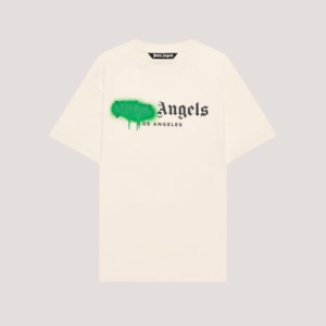 Palm Angels Brand Logo Cream T-Shirt