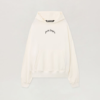 Palm Angels Brand Curved White Hoodie