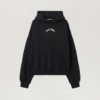 Palm Angels Brand Curved Black Hoodie