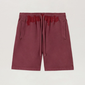 Palm Angels Brand Burgundy Red Shorts