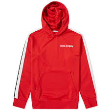 Palm Angels Brand Red Logo Hoodie