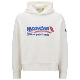 Palm Angels Brand Moncler White Hoodie